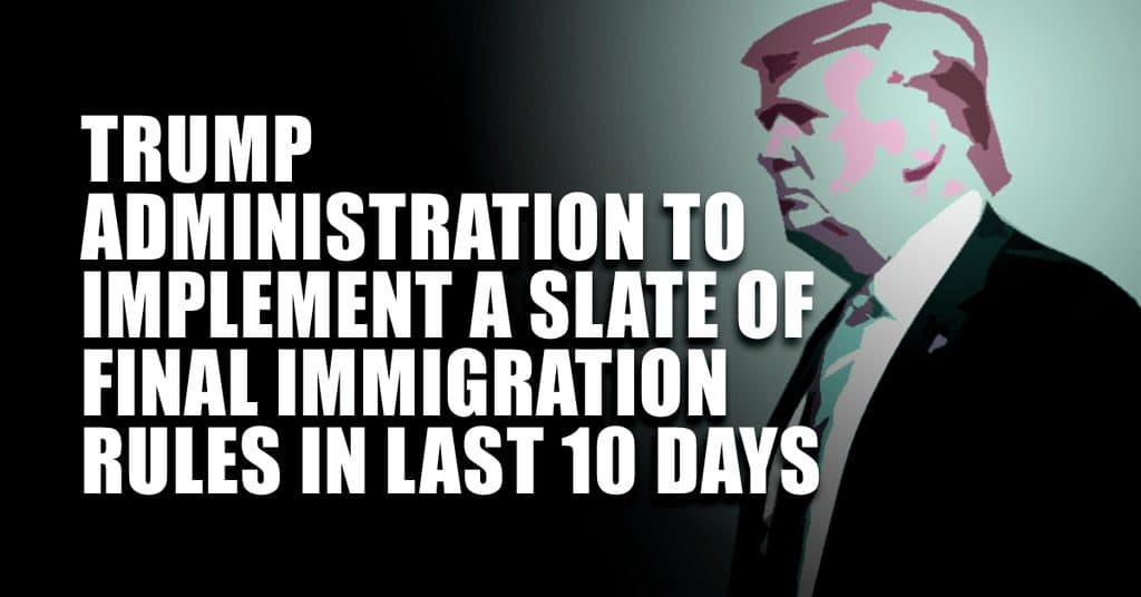 Trump Administration To Implement A Slate Of Final Immigration Rules In Last 10 Days
